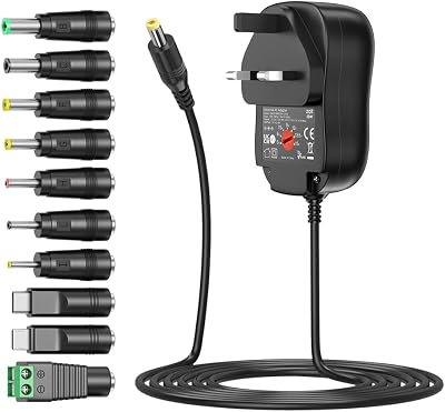 Zolt 45W Universal Power Adapter AC DC 5V 15V with 10 Connectors USB Port