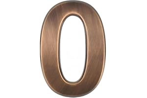 RSACCSKY 4 inch House Numbers Mailbox Numbers 3D 0-9 Waterproof Numbers for Outside Self Adhesive Number for Door, Garbage Bins, Address Number (Bronze-0)
