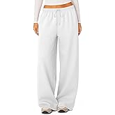 HeSaYep Women's Fleece Lined Sweatpants Winter Warm Wide Leg Sweat Pants Baggy Casual Pants with Pockets