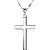 DAOCHONG S925 Sterling Silver Cross Pendant Necklace for Women Men Note Music Flower Panda Pentacle Jewelry