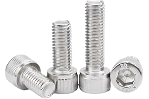 Hmevsafinect 10 Pcs M6 x 30mm Thread Pitch 1 mm Stainless Steel 304 Hex Socket Head Cap Screws Bolts Kit (10 Pack M6 x 30mm)