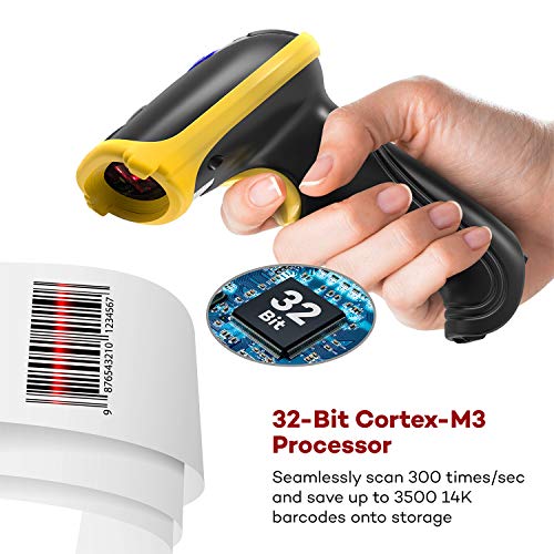 TaoTronics Barcode Scanner, 2.4Ghz Wireless & Wired Barcode Scanner, 2 in 1 USB Bar Code Reader