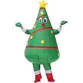 ZISUEX Santa Claus Inflatable Costume - Xmas Blow Up Suit Christmas Jumpsuit