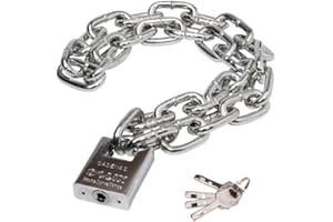 Li-TianFeng Security Chain Hardened 6x800mm-Stainless Steel Heavy Duty Chain Lock for Gate Bike Generator Fence Outdoor - Ant