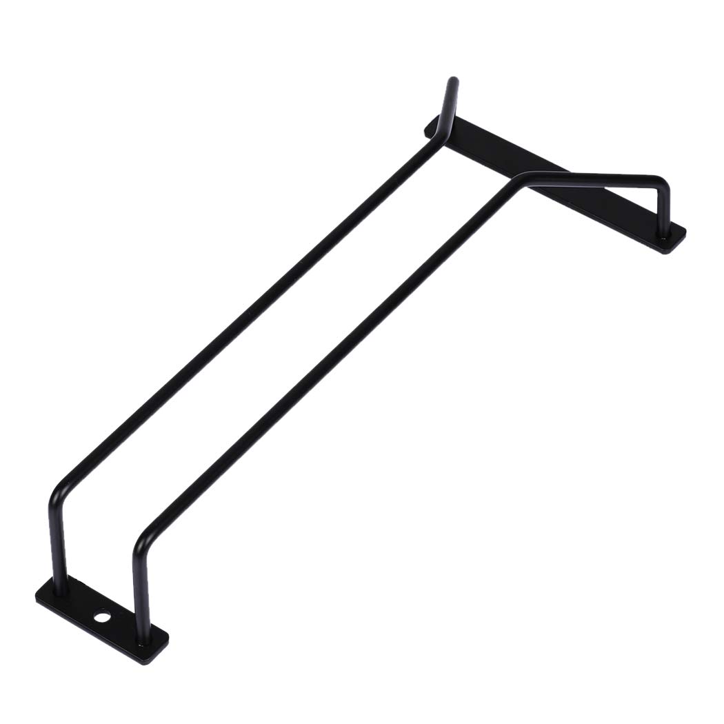 Dianoo Wine Glass Holder, Stemware Holder, Wine Rack Under Cabinet with Screw 27 cm, 1 Row Black