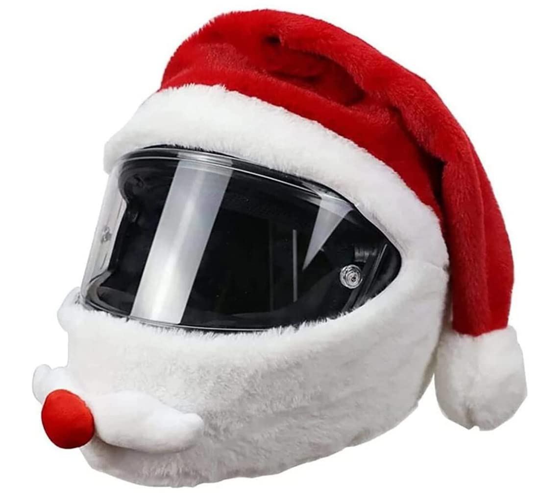 Motorcycle Helmet Cover Cover Santa Claus Christmas Moto Santa Hat Helmet Full Face Helmet Cover For Personalized Full Helmet Cover Christmas (3)