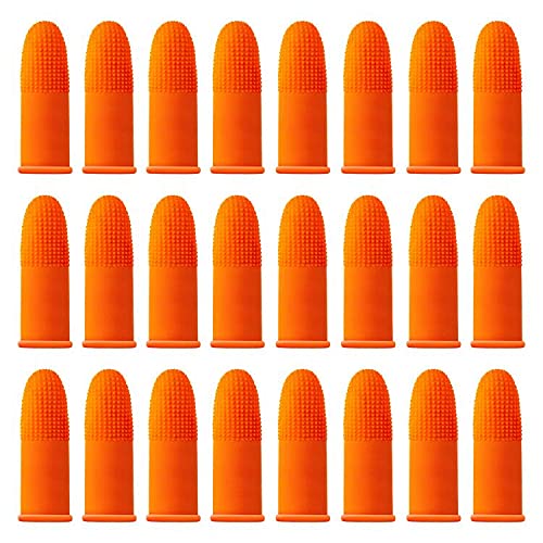 Pufeuoo 200Pcs Latex Finger Covers Anti Slip Finger Protectors Durable Finger Protectors Caps Finger Cots for Sewing, Adhesives, Gardening and Wax