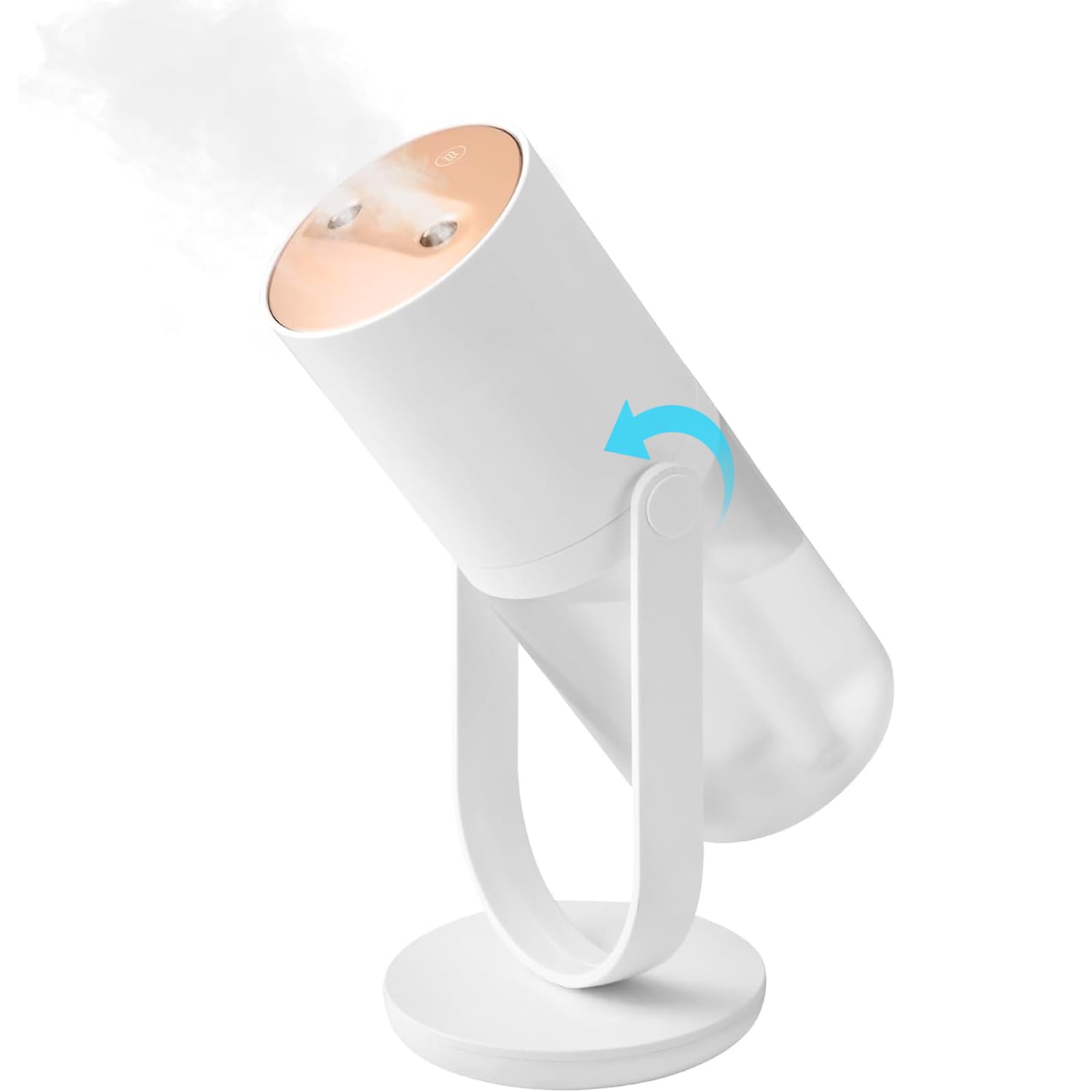 Aofesel Humidifier, 450ml Mini Wireless Desktop Cool Mist with 90° Rotatable Sprayer for Face, Plant, Home, Bedroom, Office, Rechargeable, 28dB Quiet, Night Light, 4-8 Working Hours, Auto-Off