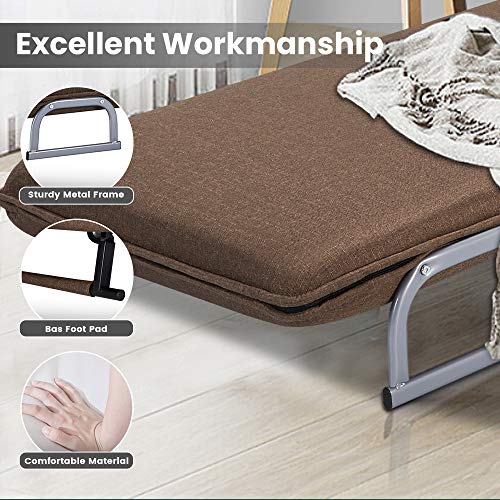 HOMHUM Convertible Sofa Bed Sleeper Chair Folding 5 Position Arm Chair