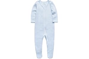 O2 BABY Baby Boys Girls Organic Cotton Zip-Front Sleeper Pajamas, Footed Sleep 'n Play