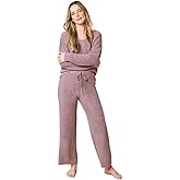 Softies Marshmallow V Neck Lounge Set for Women Ultra Soft 2 Piece Loungewear with Relaxed Top and Straight Leg Pants