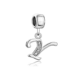 LovelyJewelry Silver Plated Initial Charms Letter