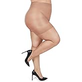 MeMoi Plus Size Curvy Control Top Pantyhose for Women, Comfortable Silky Sheer Pantyhose, Lightweight Womens Stockings