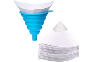 JETEVEN Strainer Cone Silicone Funnel Filter Tip Cone Shaped Fine Nylon Mesh Funnel W/Hooks Disposable (100pcs with 1pcs Silicone Funnel Filter)
