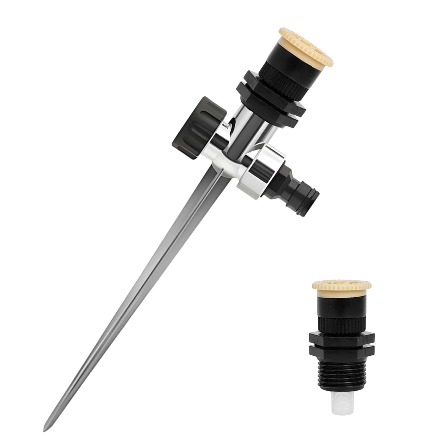 YOUNLEN Set of 2 Circular Sprinkler + 1 Metal Spike,Irrigation Sprayer,Lawn Sprinkler Settings 30 °- 360 ° for Lawn Grass Patio Garden Irrigation