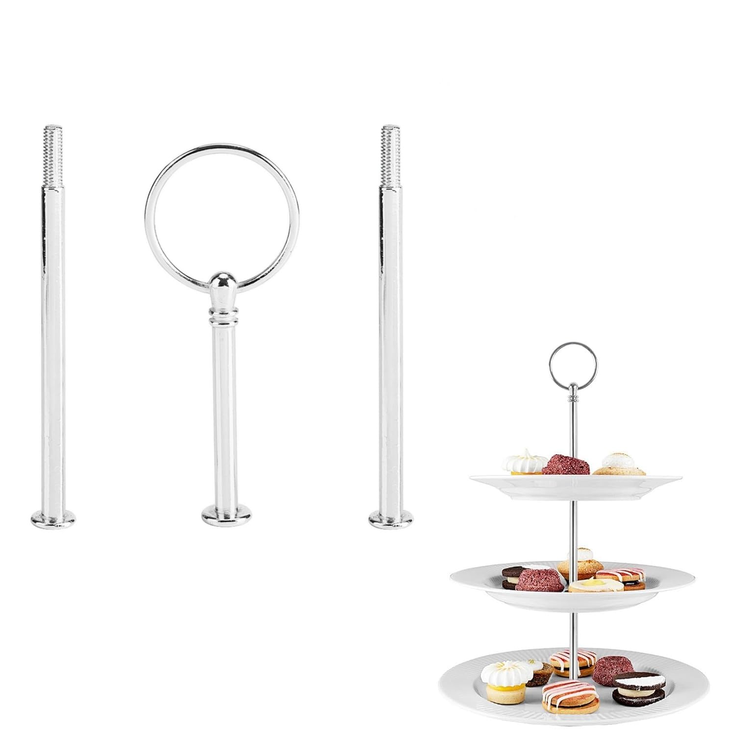 Cake Stand Handle Tiered Cake Stand Cupcake Holder Handle Center Fittings for Birthday Party, Anniversary or Daily Use (Plate Not Included) (3 Tiers