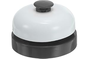 PATIKIL Desk Call Bell 2.5" Diameter, Dinner Desk Front Bell for Service with Metal Anti-Rust Construction for Hotel Restaurant Reception Areas Office Warehouse, Black/White
