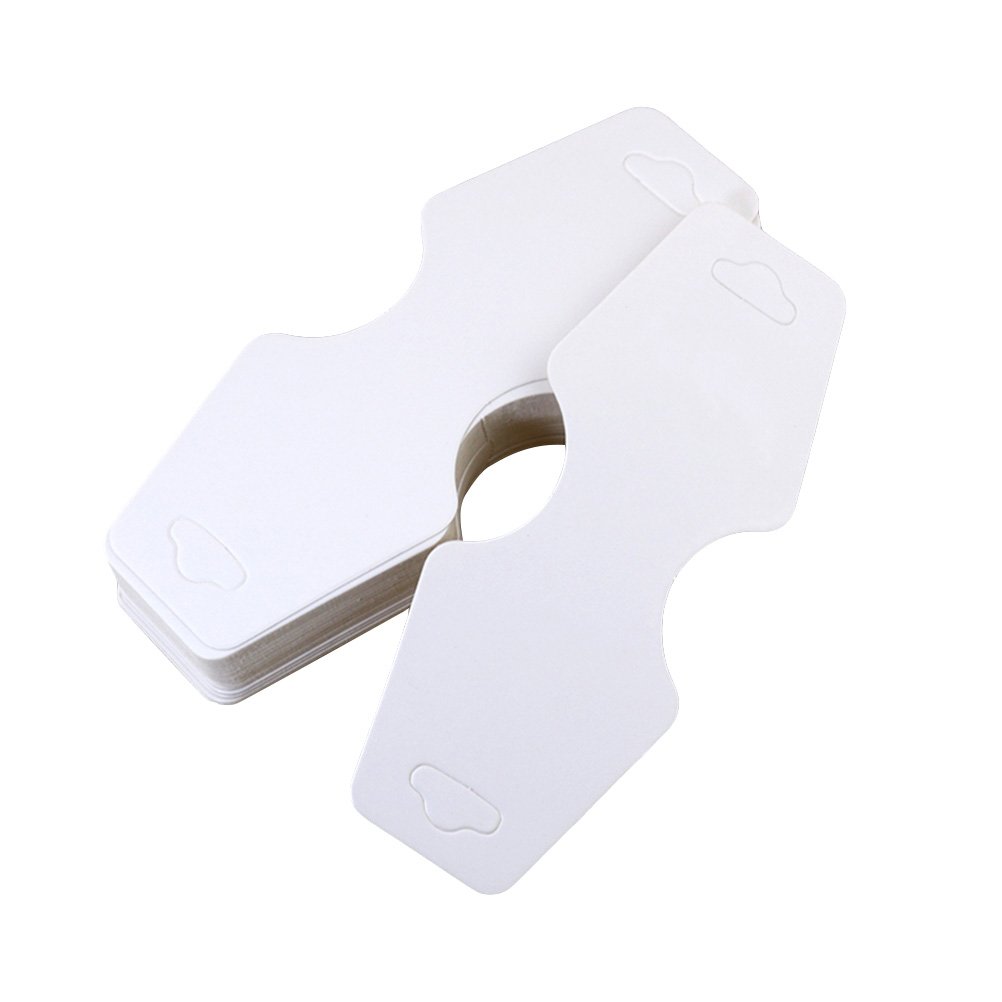 ULTNICE 50pcs Jewelry Display Cards Blank White Paper Necklace Bracelet Hangtags for Jewelry Packaging Stylish Craft Paper Cards for Retail Presentation