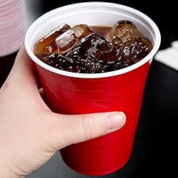 Red Cups - Party Cups - Disposable Plastic Cups [16
