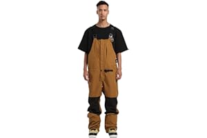 GSOU SNOW Men Ski Pants Snowboard Bib Pants Overalls Snow Waterproof Windproof Insulated Adjustable Strap Winter Sport Warm