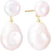 Amazon Essentials Plated Simluated Pearl Hoop Earrings