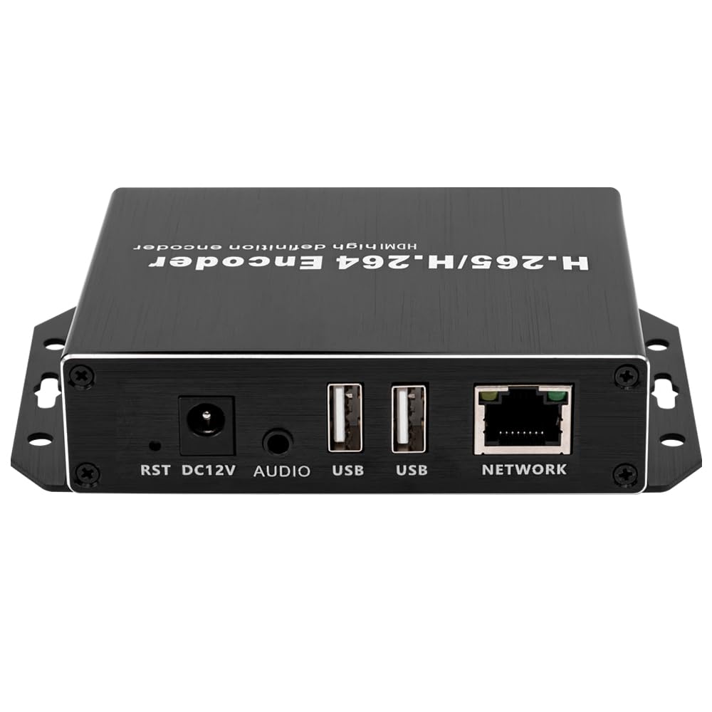 EXVIST H.265 4K PoE HDMI Video Encoder, Dual USB2.0 for Recording, HDMI Loopout, Compatible with ONV/HK, IP Streaming Encoder for YouTube, Facebook, Wowza, Twitch