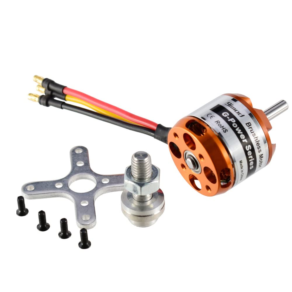 D3536 Silent Motor, 750KV / 910KV / 1000KV / 1250KV / 1450KV Replacement Accessories for Brushless Motorized Rc Aircraft for Fixed Wing Rc Aircraft(1450KV)