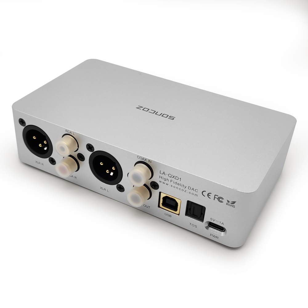 DAC Soncoz LA-QXD1 - Convertidor De Audio USB A XLR, Chip ES9038Q2M, Soporta 32bit/768kHz Y DSD512