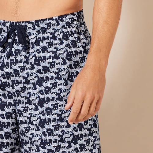 AMAZON ESSENTIALS MEN’S COTTON POPLIN PAJAMA SHORTS – DISCONTINUED COLORS, PACK OF 2, DUSTY BLUE/ZEBRA, 4X-LARGE BIG TALL