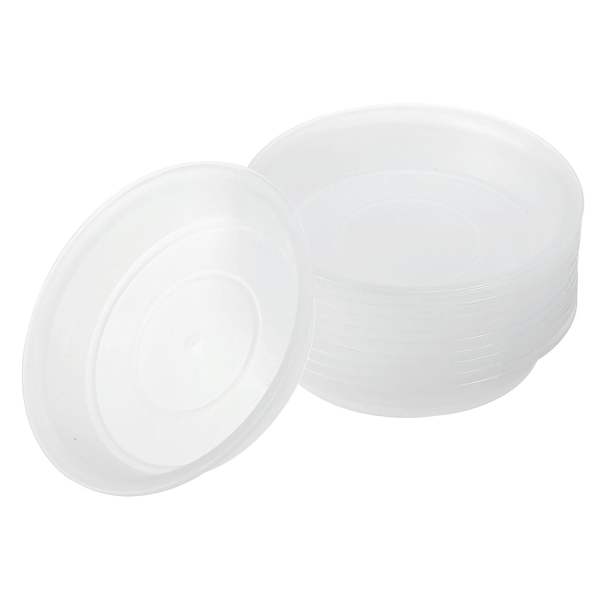 M METERXITY 10 Pack Planter Saucers - Plastic Plant Tray Flowerpot Drip Trays Round Apply to Outdoor/Garden (4.2 Inch/ 10.7cm, Clear)