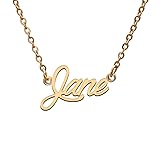 Jane Name Tag Necklaces for Her His Friends Familys