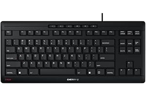 CHERRY Stream Keyboard TKL Wired USB TenKeyLess Compact Version without Number Pad. Silent Keystroke. Ideal for Office and In