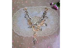 FEEPOP 1 Pcs Neckline Collar Applique Embroidery Fabric Cloth Sewing Patchwork DIY Craft(Color E)