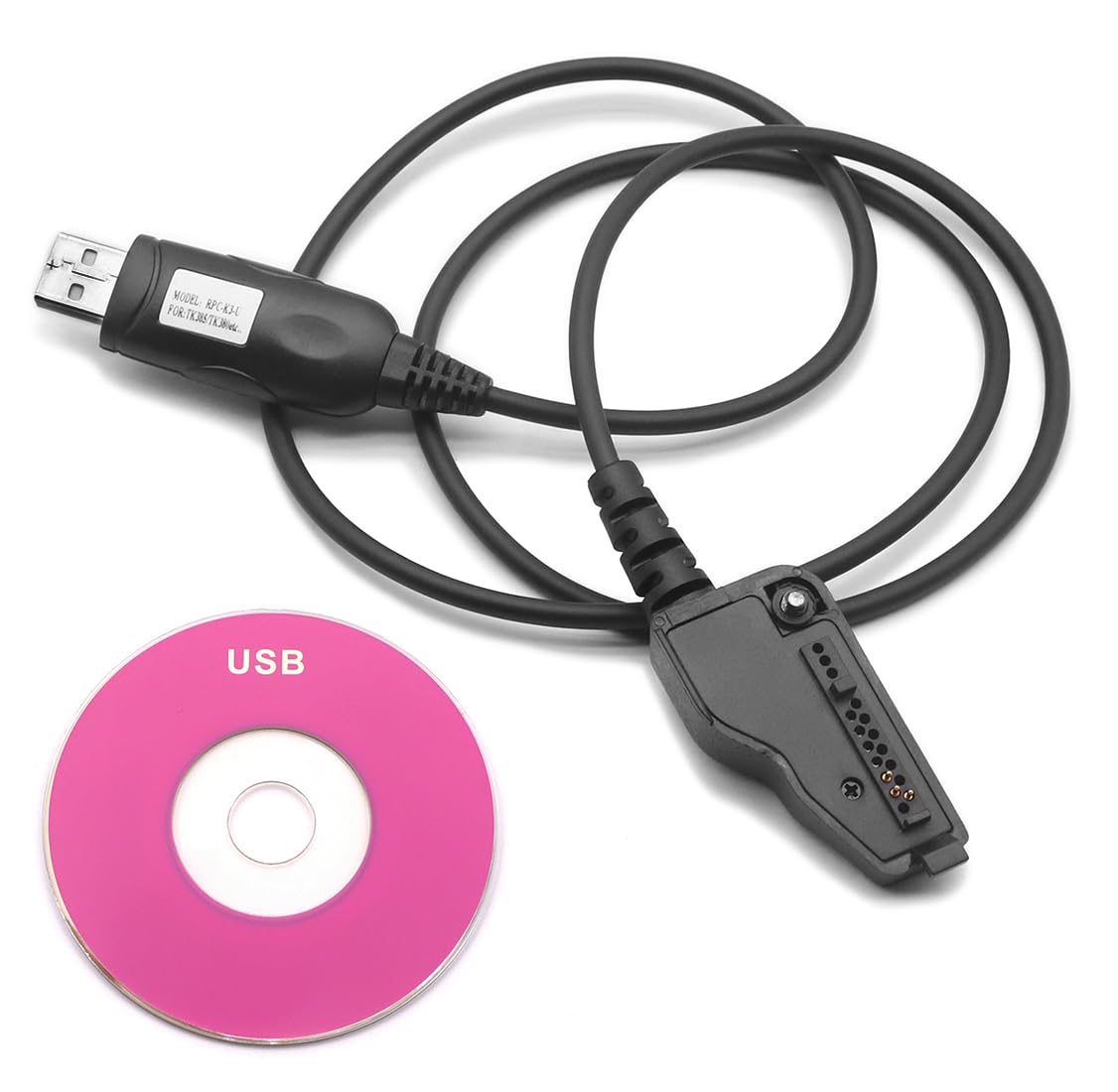 SUNDELY® USB Programming Clone CAT Cable Cord Lead Wire for Kenwood Radio TK-190 TK-380 TK-390 TK-981 TK-2140 TK-3180 TK-5220 NX-200 NX-300 NX-5400 Walkie Talkie multi-pin KPG-36U