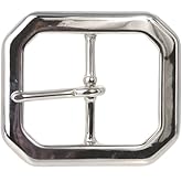 1 5/8 Inch Single Prong Octagon Rectangular Center Bar Belt Buckle