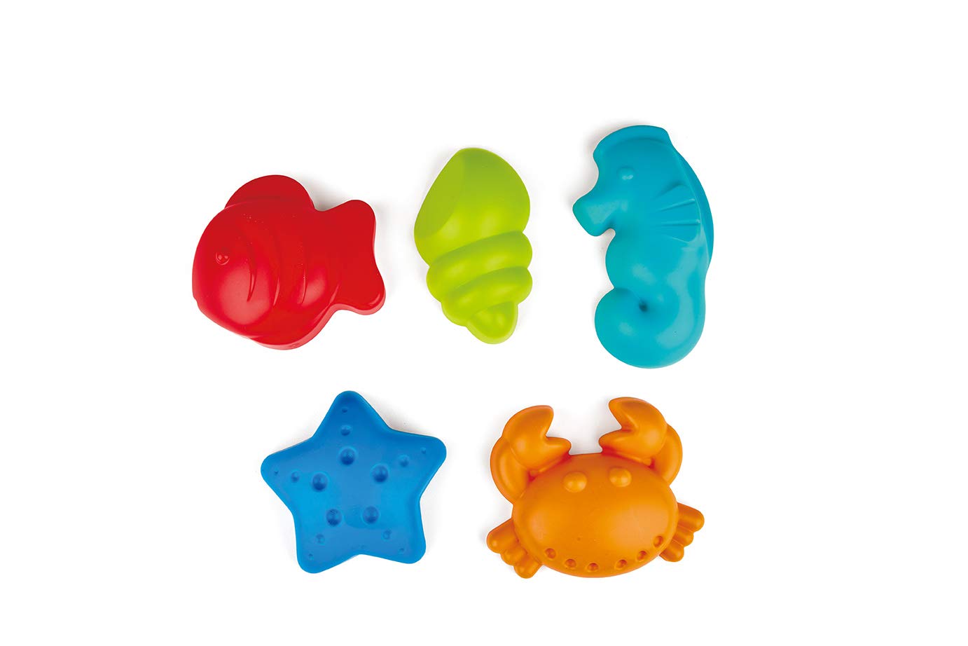 Hape Sea Creatures Sand Mould Beach Toys, for Kids 18 Months and Up, Multicolor