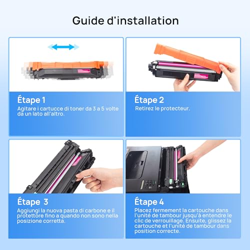KUPYLM TN241 TN245 Toner Cartridge Compatible with Brother TN-241 TN-245 for MFC-9330CDW DCP-9020CDW MFC-9340CDW HL-3140CW HL-3150CDW MFC-9140CDN HL-3170CDW (Black Cyan Yellow Magenta, Pack of 4)