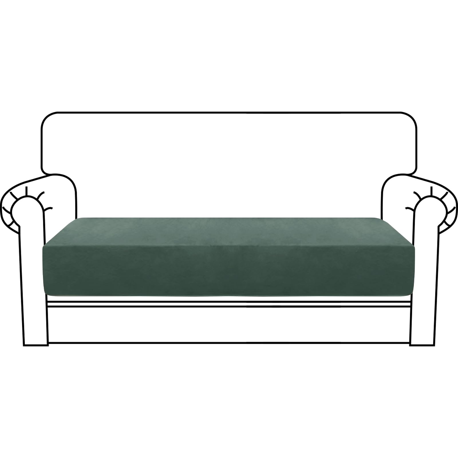 Photo 1 of MAXIJIN Velvet Stretch Couch Cushion Covers Soft Loveseat Cushion Cover Replacement Sofa Seat Cushion Slipcovers RV Protector with Elastic Bottom (1 Piece Loveseat Cushion Cover, Pea Green)LPNPMFH4499720
