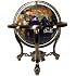 Unique Blue Lapis Gemstone World Map Globe – Gold Tripod Legs, Tabletop Decor (330-GT-BLUE-GOLD)