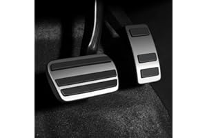 Replacement for 2021 Up Foot Pedals Pads, Qiilu Auto No Drilling Accelerator Brake Pedal Set Nonslip Foot Pedals Stainless St