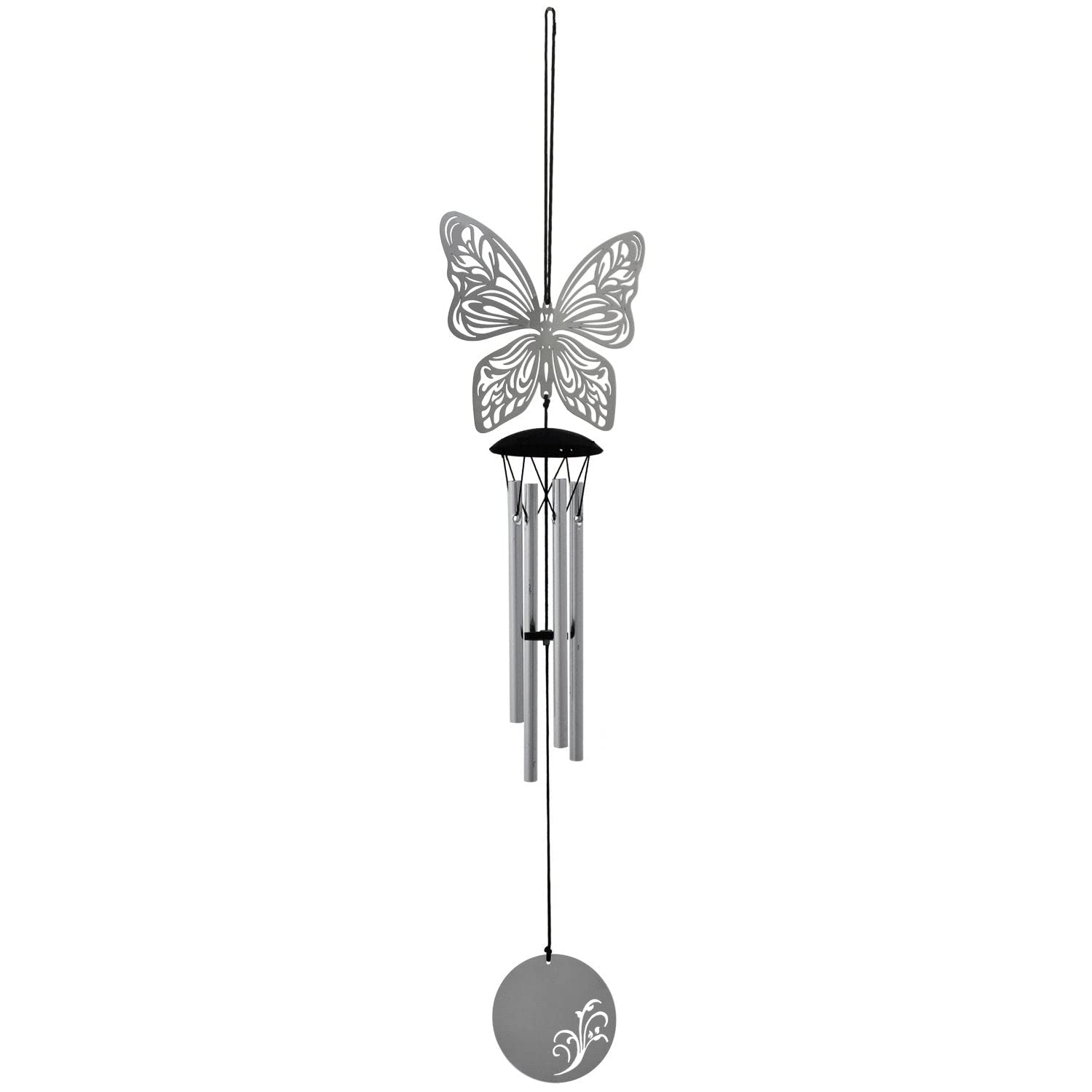 Woodstock Chimes FLBU Butterfly Flourish Chime - Silver