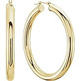 Solid 14k Yellow Gold 20mm Tube Hoop Earrings (20mm x 4mm)
