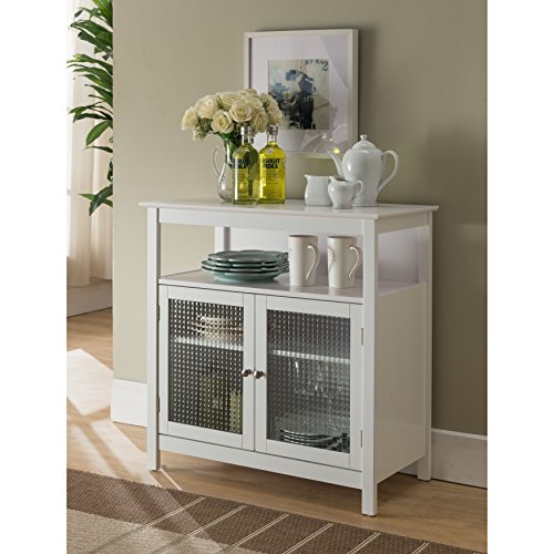 K and B Furniture Co Inc K and B Furniture Co White Wood Kitchen Storage Cabinet