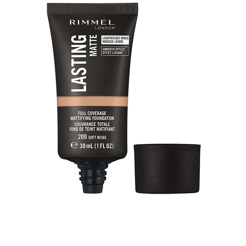 Rimmel Lasting Matte Full Coverage Light-weight Foundation 30ml, 200 Soft Beige