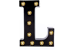 Foaky Black LED Marquee Number Lights Sign Light Up Marquee Number Lights Sign for Night Light Wedding Birthday Party Battery Powered Christmas Lamp Home Bar Decoration