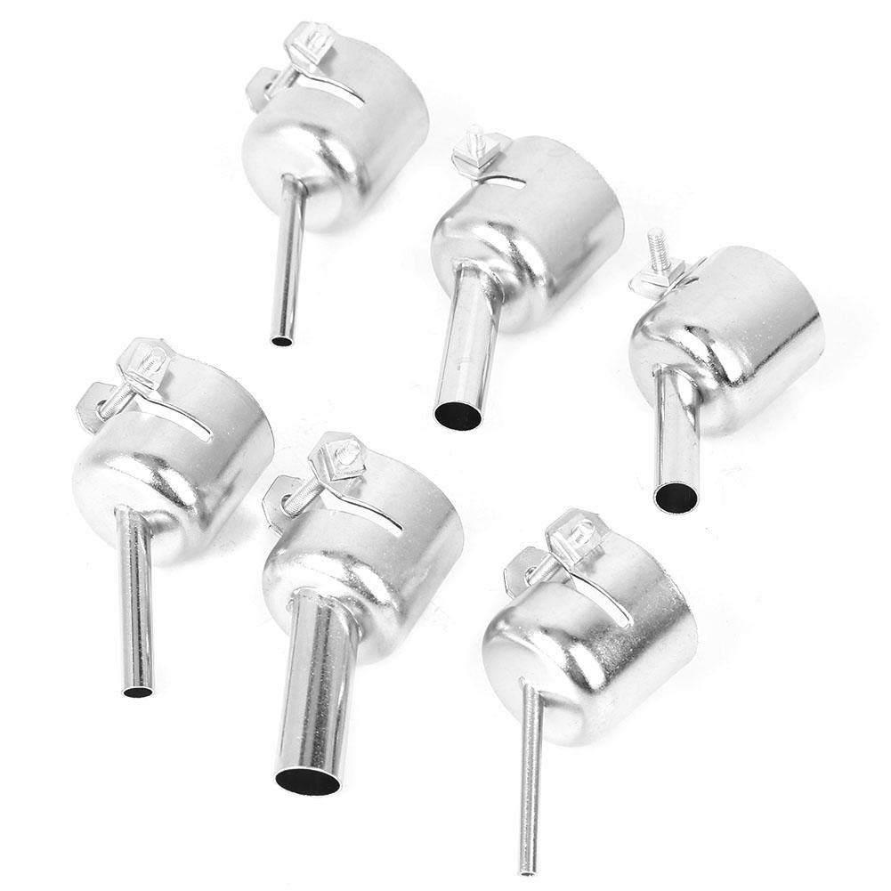 Oblique Nozzle 861DW, 6PCS Heat Gun Nozzles Kits for Hot Air Gun Soldering Desoldering Station Accessories Heat Resisting Nozzles Tool
