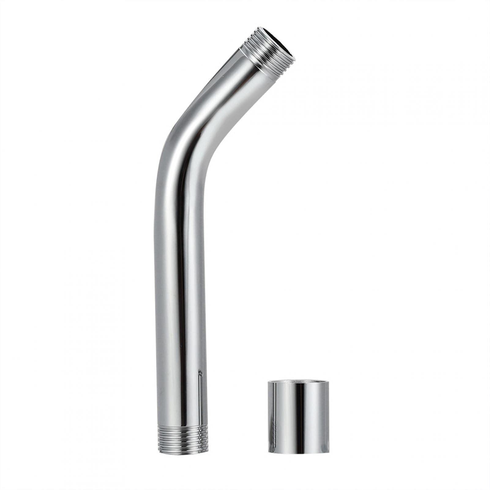 Tyenaza Shower Arm Extension, Anti-Rust Bathroom Accessory Curved Forward Universal G1/2" Handheld Shower Arm with Extra Hose Pipe