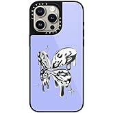 CASETiFY Glaze iPhone 15 Pro Max Case [Glossy Finish/Compatible with Magsafe / 4.9 ft. 1X Military Grade Drop Protection] - Chrome Butterfly - Black
