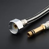 quiodok 2x Monobloc Tap Connector Stainless Flexible Water Hose 500mm 1/2" BSP view 6