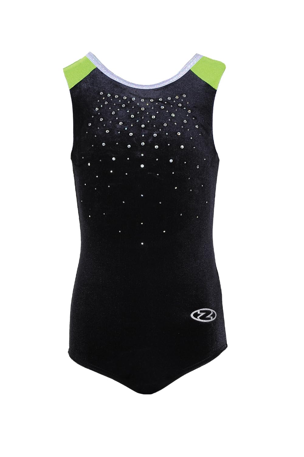 The Zone Sinead Sleeveless Gymnastics Leotard 28 Black/Fluo Lime